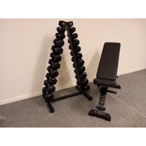 Hexagon hndvgt st 1-10 kg samt trningsbnk