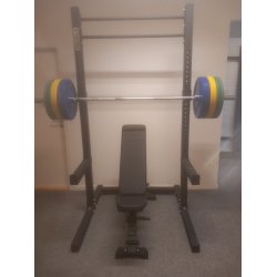 Squat rack s�t, 235 cm h�j og 127,5 kg v�gtstangss�t