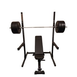 Homegym rack s�t 187 cm h�j og 127,5 kg v�gtstangss�t