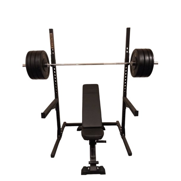 Homegym rack s�t 187 cm h�j og 127,5 kg v�gtstangss�t