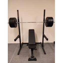 Homegym rack s�t 187 cm h�j og 127,5 kg v�gtstangss�t