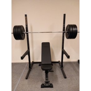 Homegym rack s�t 187 cm h�j og 127,5 kg v�gtstangss�t