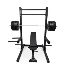 Squat rack s�t, 212 cm h�j, med dips funktion og 147,5 kg v�gtstangs�t.