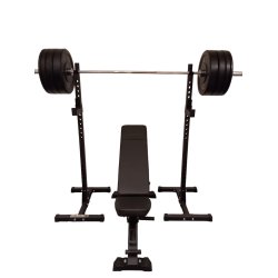 Homegym s�t med 127,5 kg v�gtstangss�t