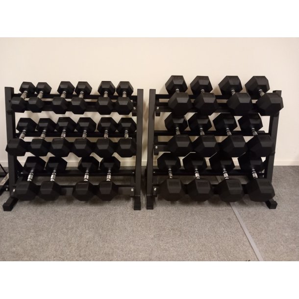 Hexagon H�ndv�gt s�t, 8 - 40 kg incl. 2 rack