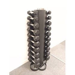 Hexagon H�ndv�gt s�t, 1 - 10 kg med cirkel formet rack