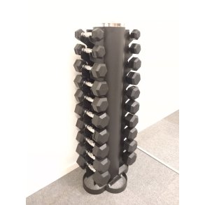 Hexagon Hndvgt st, 1 - 10 kg med cirkel formet rack