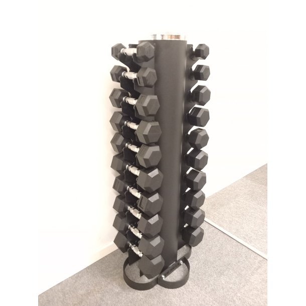Hexagon Hndvgt st, 1 - 10 kg med cirkel formet rack